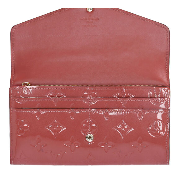 Louis Vuitton Sarah Monogram Vernis Long Wallet M90429 Viu Rose - Picture 6 of 7